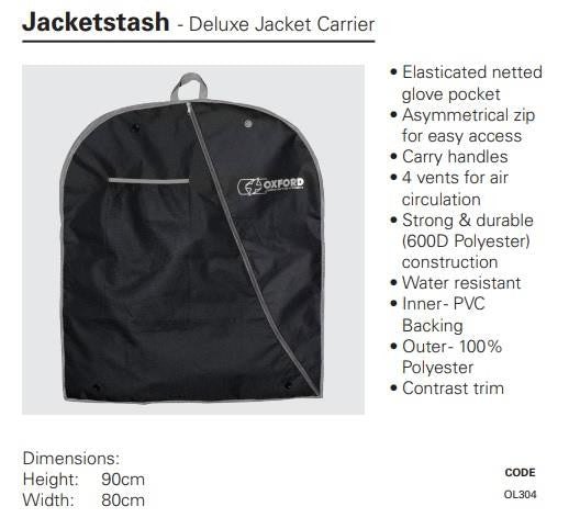 Oxford Jacket stash Deluxe Jacket Carrier-Win Impex Moto