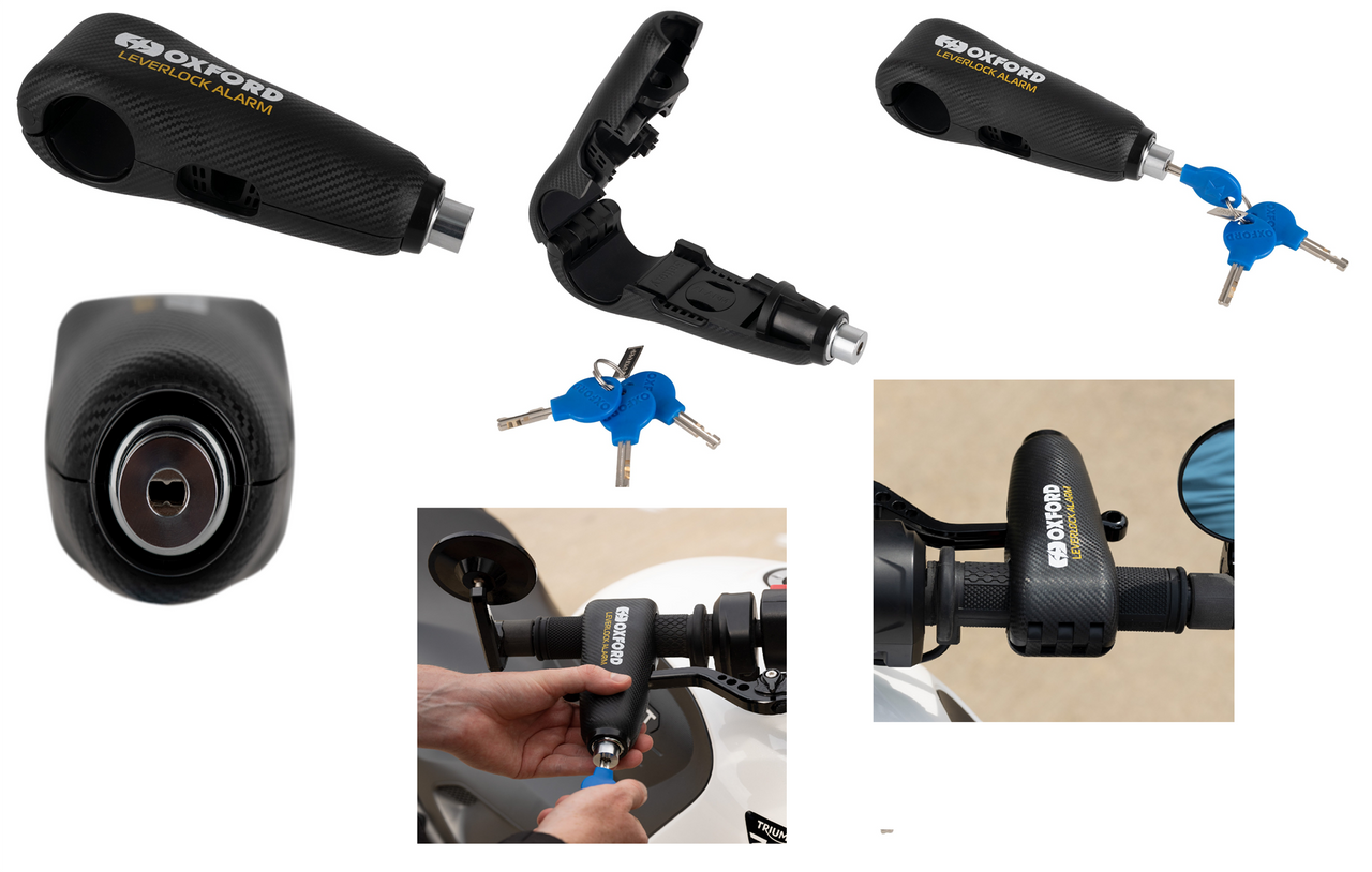 Oxford Brake Lever Motorcycle Motorbike Alarm Lock Black-Win Impex Moto