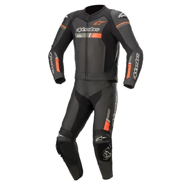 Alpinestars GP Force Chaser Leather Suit 2 Pc Black Black-Win Impex Moto
