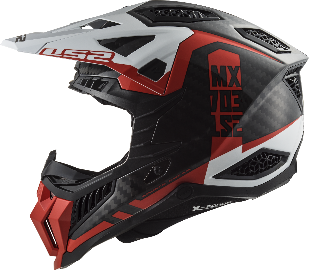 LS2 MX703 X-FORCE VICTORY MOTORCYCLE HELMET RED WHITE-Win Impex Moto