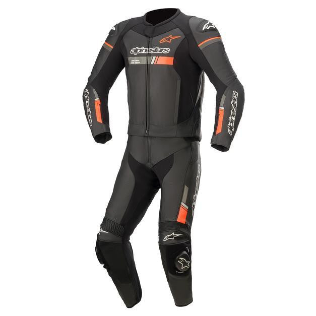Alpinestars GP Force Chaser Leather Suit 2 Pc Black Black-Win Impex Moto
