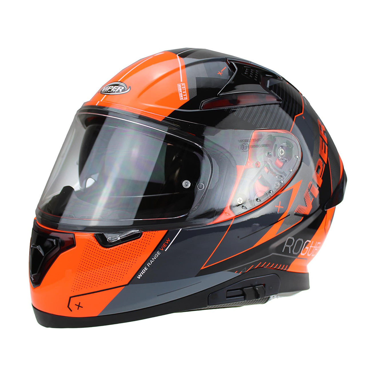 VIPER RSV95 ROGUE BLACK ORANGE FULL FACE MOTORBIKE MOTORCYCLE HELMET-Win Impex Moto