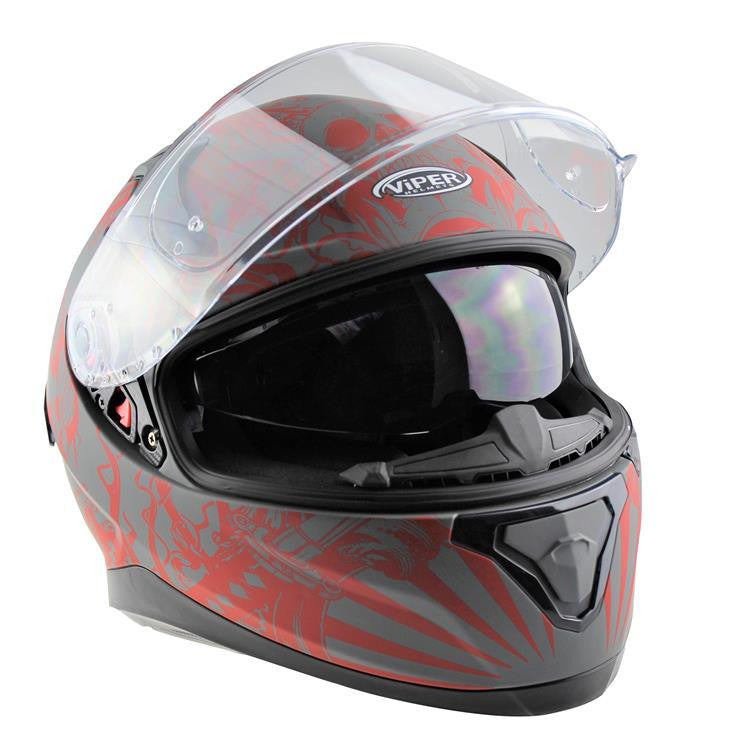 VIPER RSV95 SKULL EDITION MOTORCYCLE FULL FACE HELMET NEAR U-Win Impex Moto
