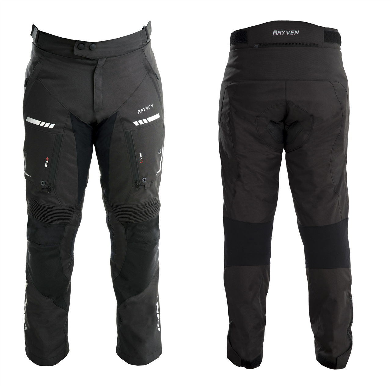 Rayven Road Motorcycle Motorbike Waterproof Regular Leg Trousers – Black-Win Impex Moto