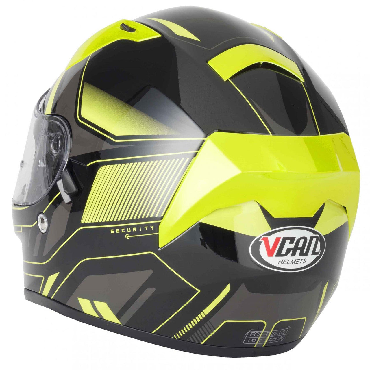 Vcan H128 Motorcycle Quick Release Helvet Helmet - Green/Red/Yellow-Win Impex Moto