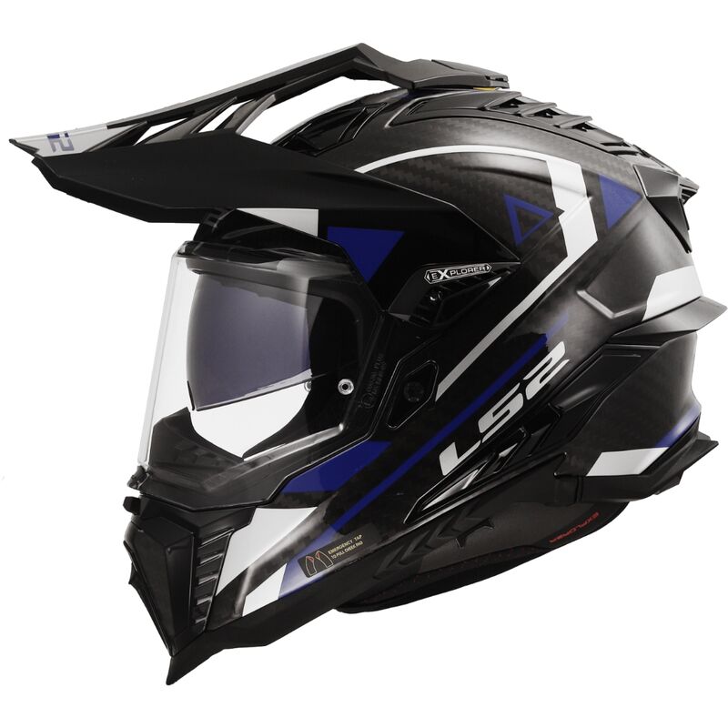 LS2 MX701 Explorer C Off Road Adventure Helmet Black Blue-Win Impex Moto
