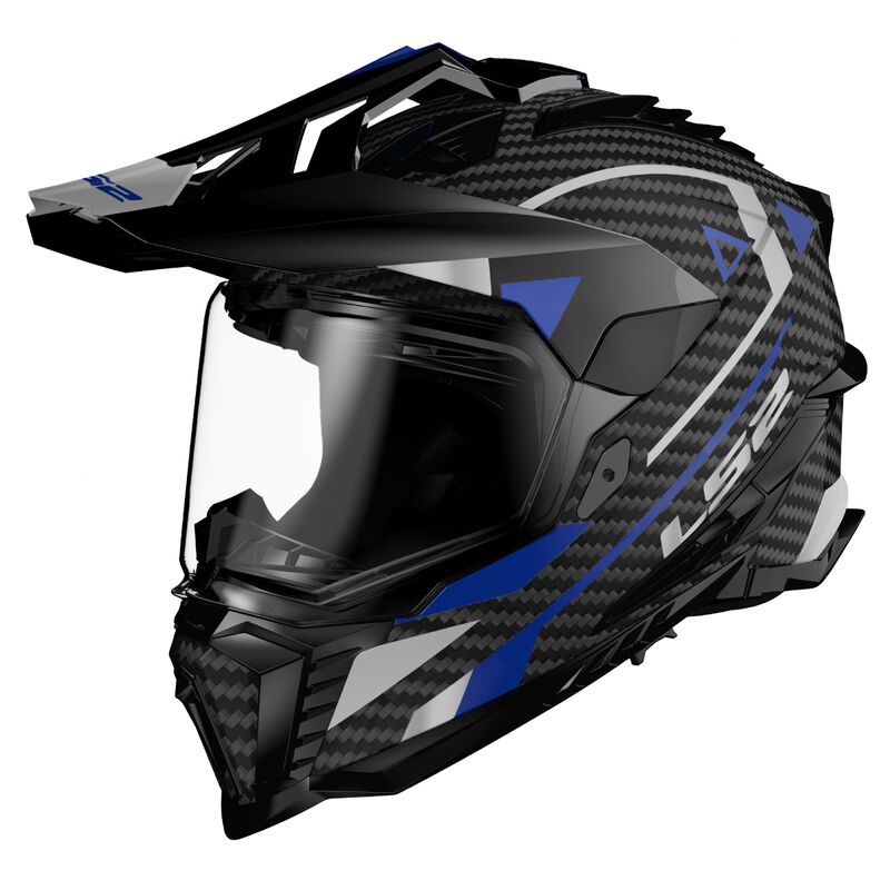 LS2 MX701 Explorer C Off Road Adventure Helmet Black Blue-Win Impex Moto