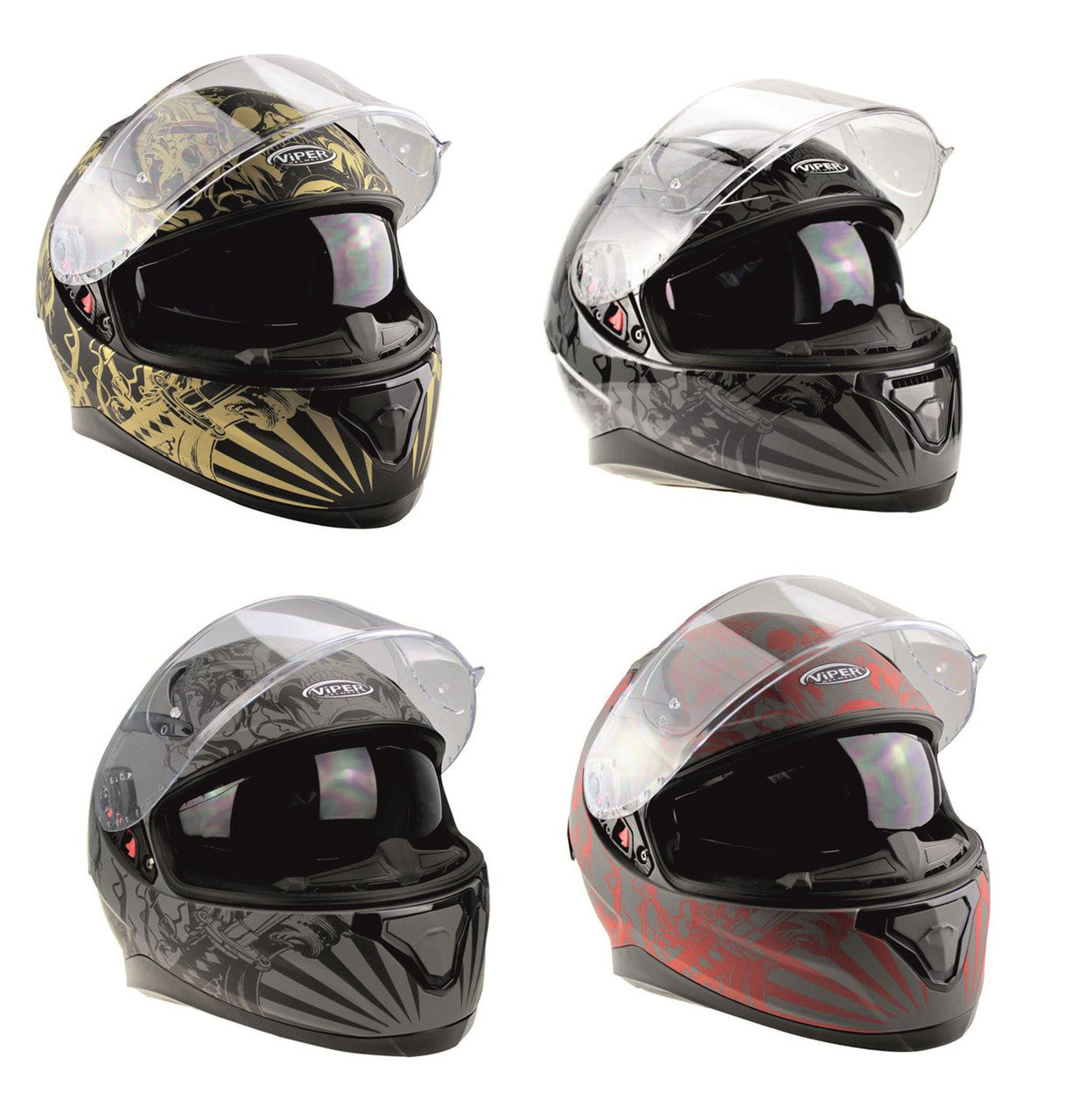 VIPER RSV95 SKULL EDITION MOTORCYCLE FULL FACE HELMET NEAR U-Win Impex Moto