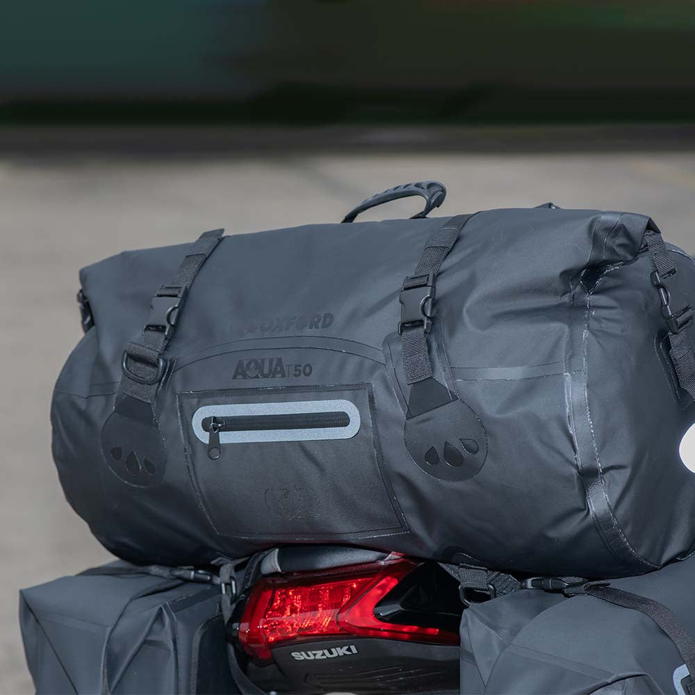 Oxford AQUA T-50 WP Motorcycle 50 Litre Roll Bag - Black-Win Impex Moto