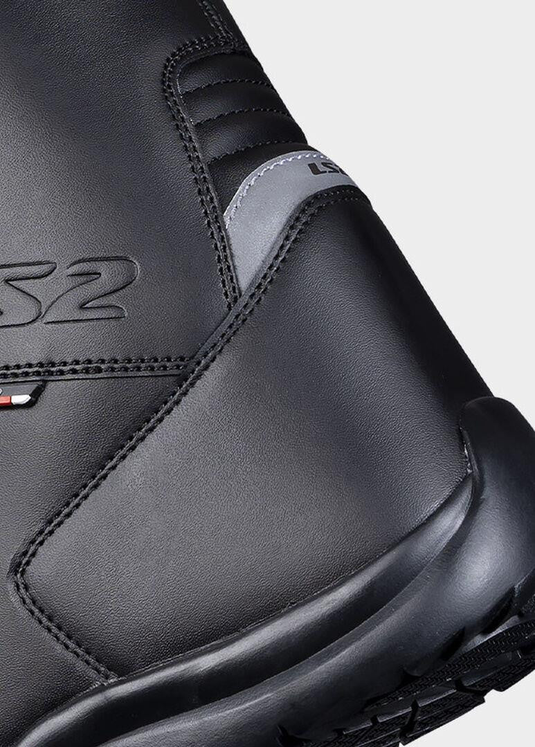 LS2 Urano Cowhide Leather Motorbike Boots Waterproof Black-Win Impex Moto