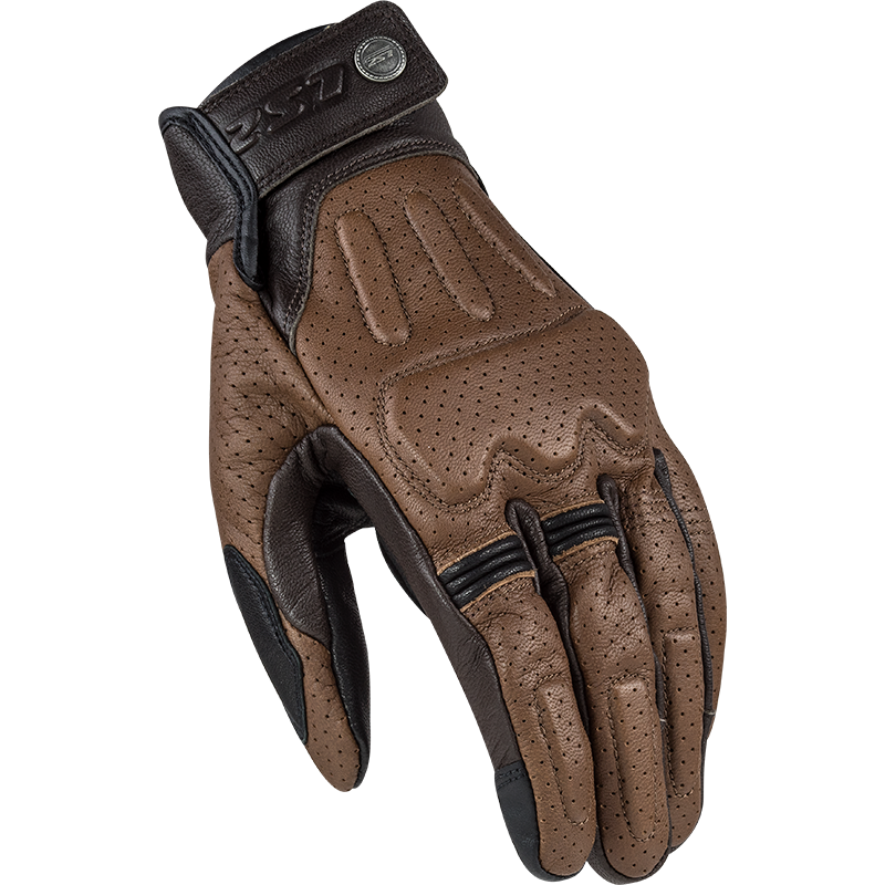 LS2 Rust Man Motorcycle Motorbike Vintage Leather Gloves Black & Brown-Win Impex Moto