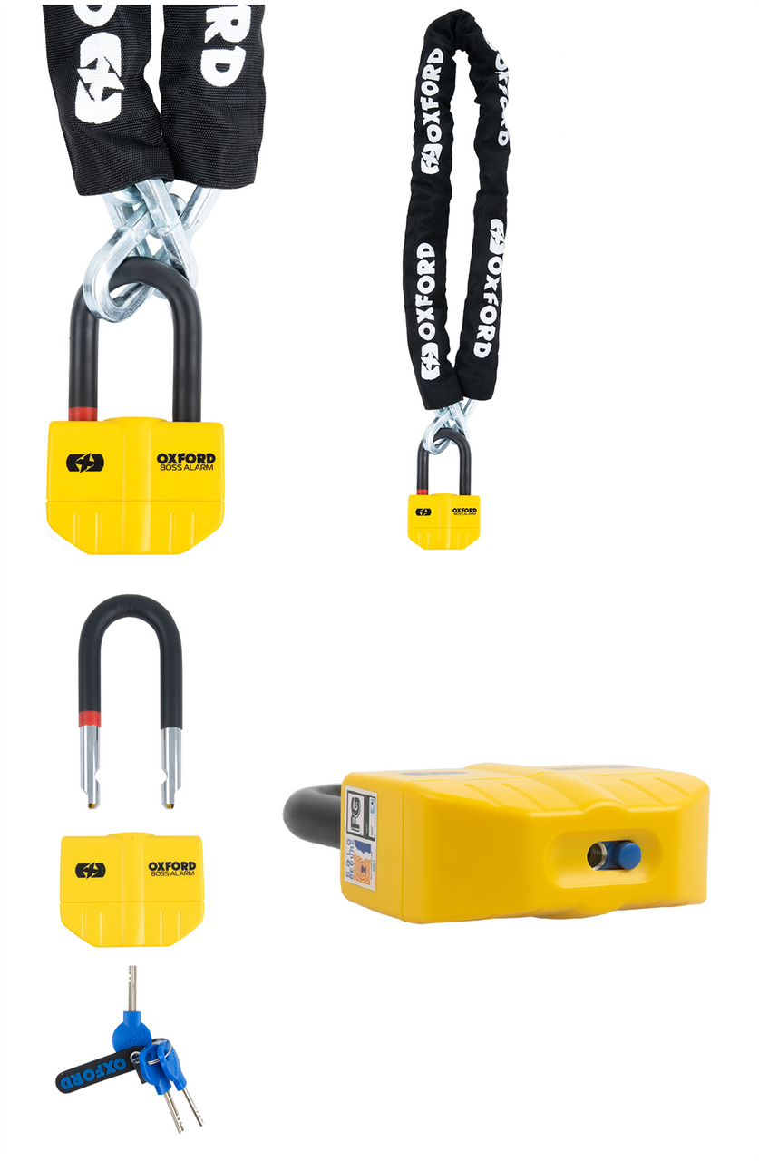 Oxford Motorcycle Motorbike Boss Alarm 14mm Chain Lock 2m-Win Impex Moto