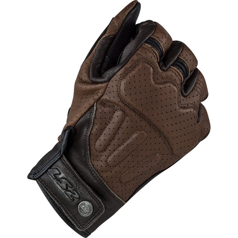 LS2 Rust Man Motorcycle Motorbike Vintage Leather Gloves Black & Brown-Win Impex Moto