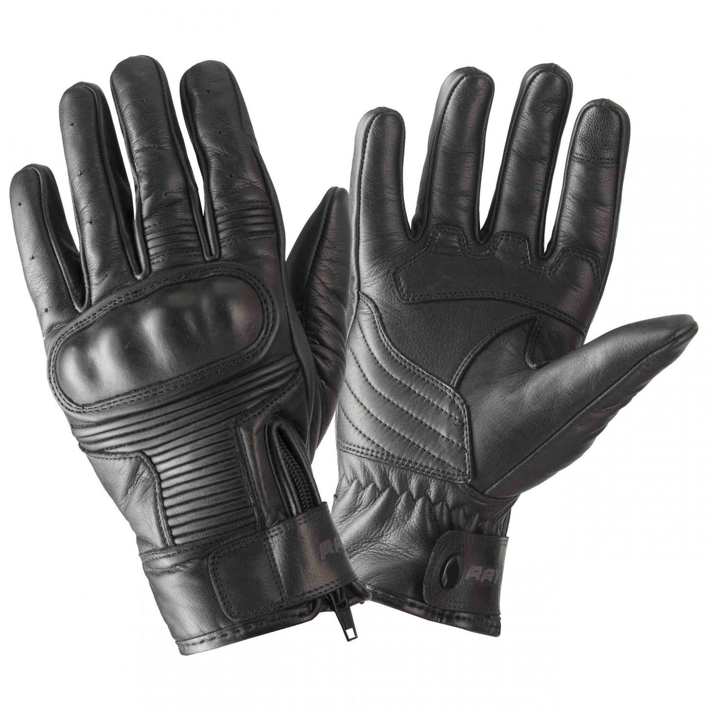 Rayven Vintage Motorcycle Motorbike Touring CE Leather Gloves – Summer Cruiser-Win Impex Moto