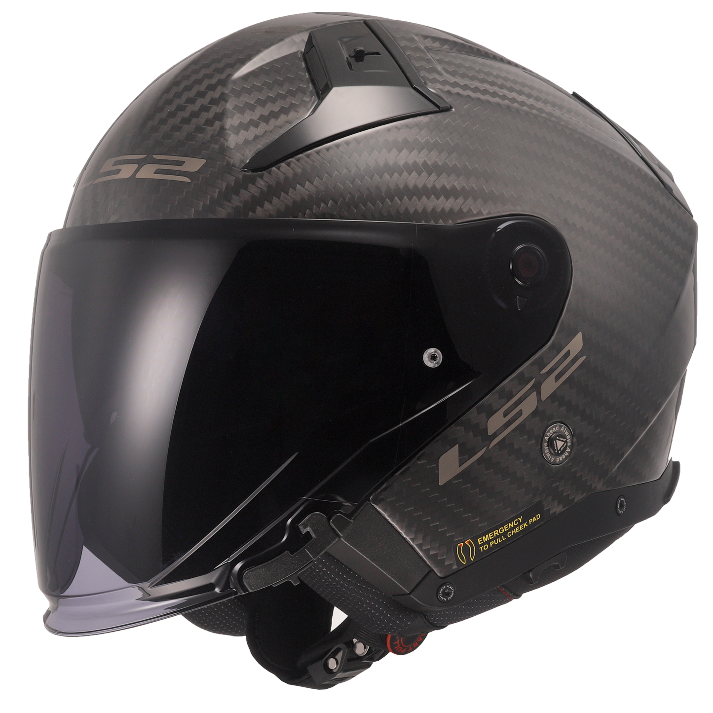 LS2 OF603 Infinity II Gloss Carbon Fibre Open Face Motorbike Helmet-Win Impex Moto