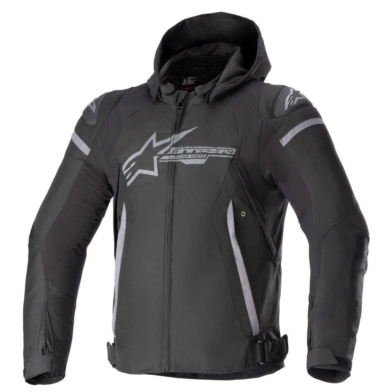 Alpinestars Zaca Motorcycle Jacket Hoodie Black Dark Grey-Win Impex Moto