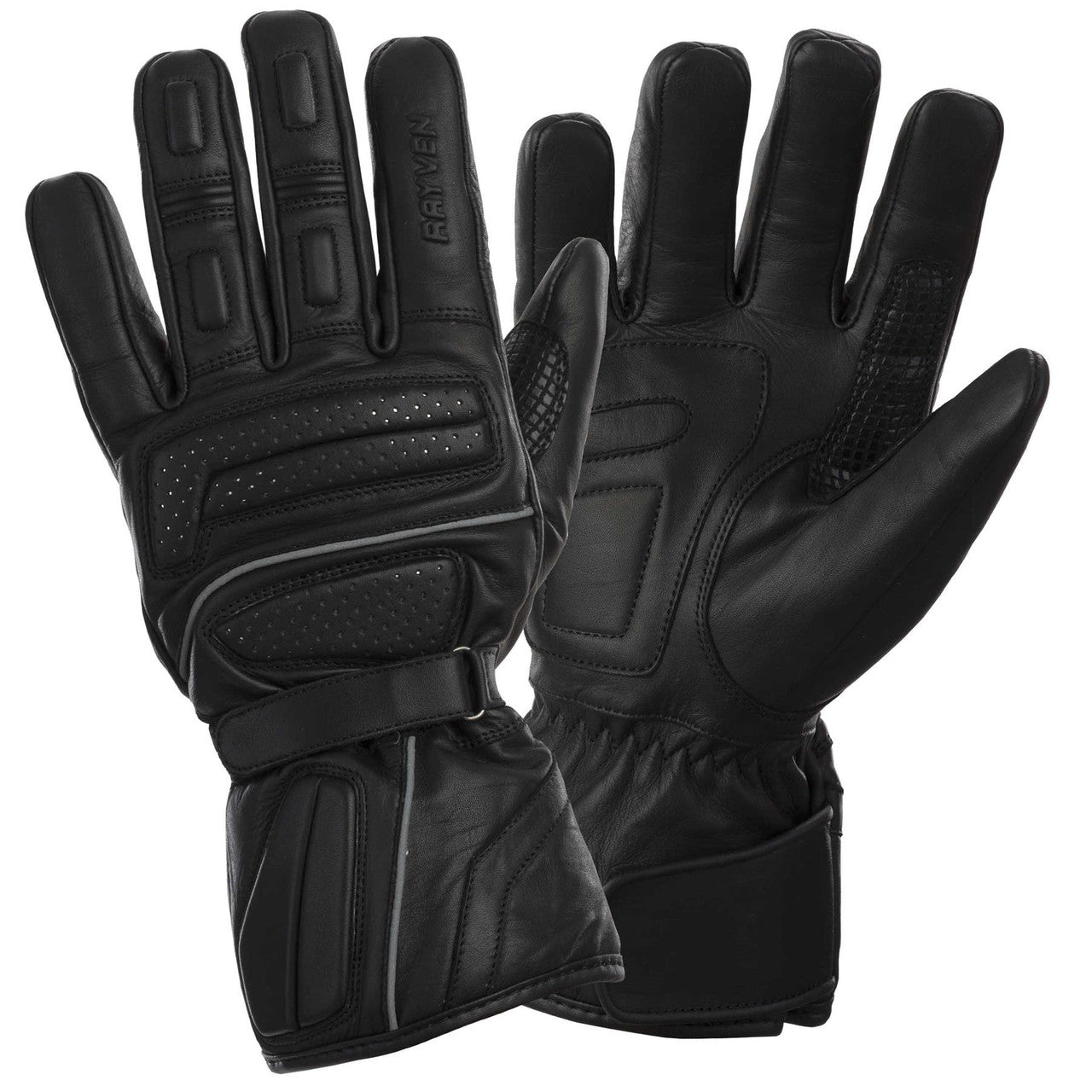 Rayven Motorcycle Motorbike Huntsman Cowhide Leather Gloves-Win Impex Moto