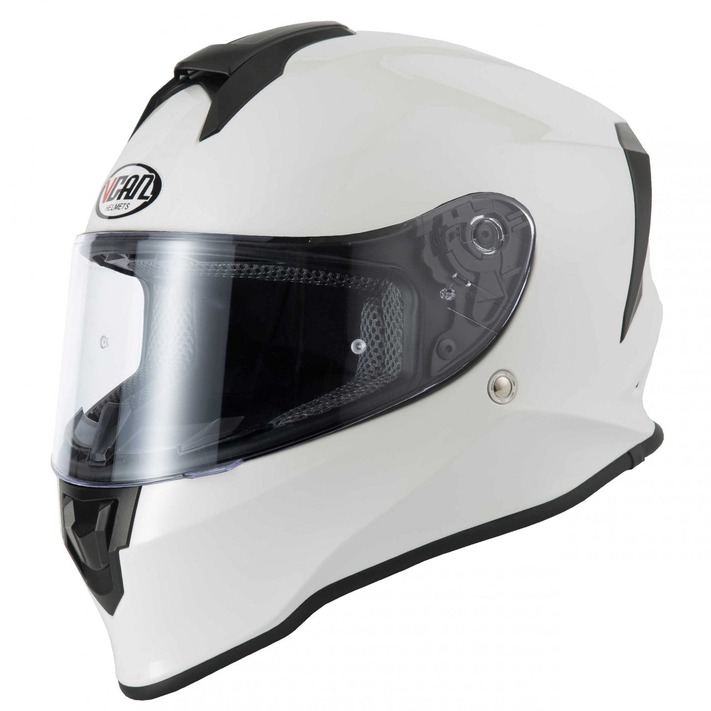 VCAN H151 Gloss White Full Face Motorcycle Helmet- Gloss White 2024-Win Impex Moto