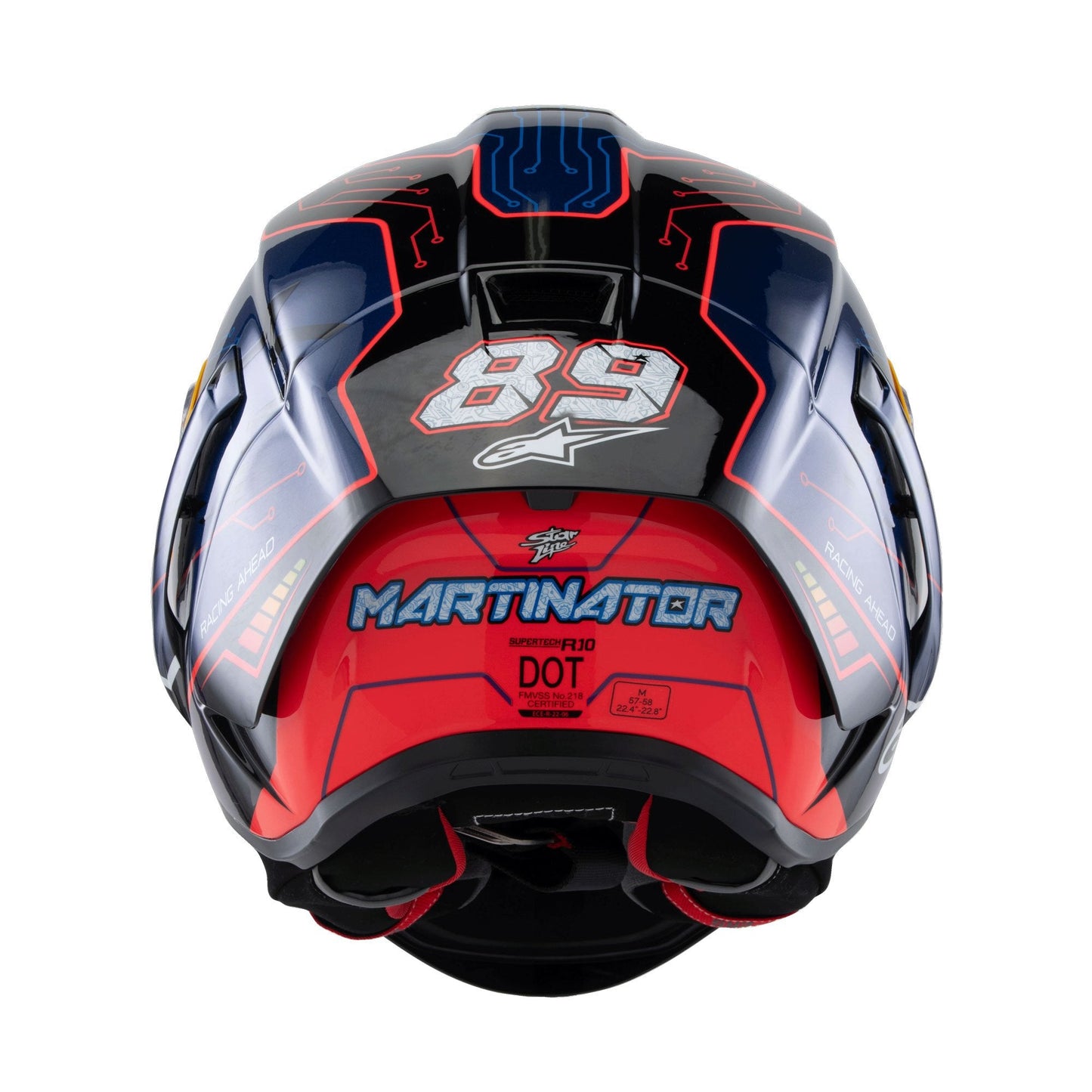 Alpinestars Supertech R10 Martinator R01 Full Face Motorcycle Helmet | Blue, Purple & Red Gloss Finish-Win Impex Moto