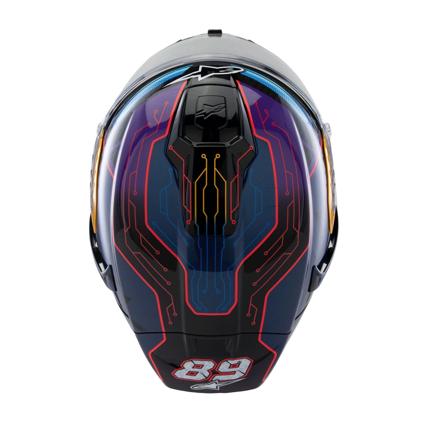 Alpinestars Supertech R10 Martinator R01 Full Face Motorcycle Helmet | Blue, Purple & Red Gloss Finish-Win Impex Moto