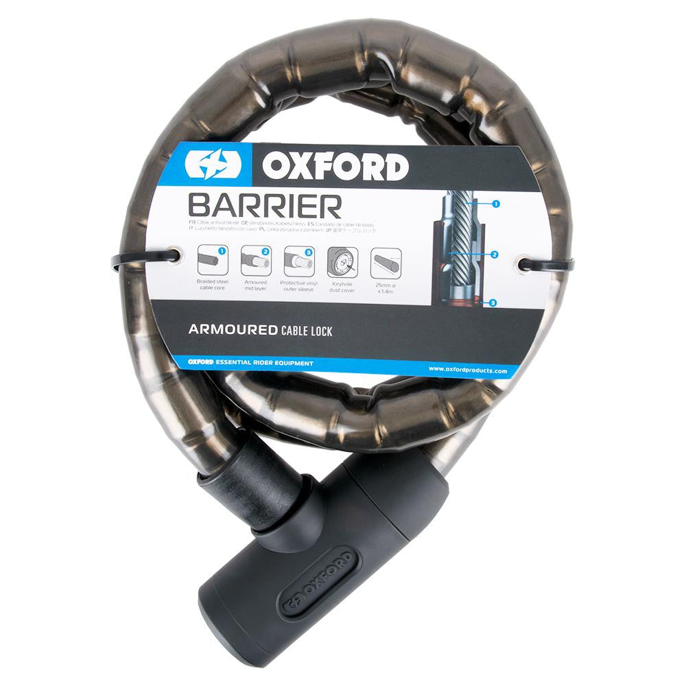 Oxford Barrier Motorcycle Motorbike Security Cable Lock-Win Impex Moto
