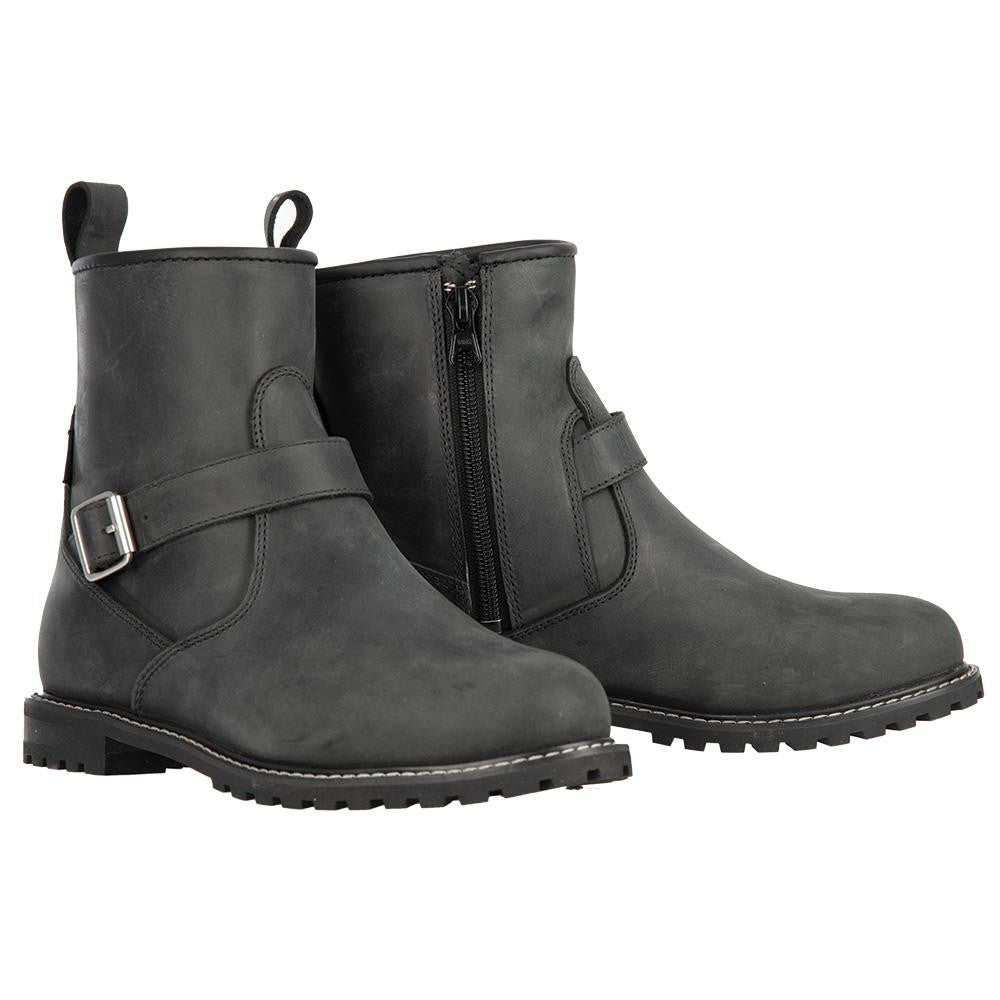 Oxford Sofia Women Motorbike Short Boots Black & Charcoal-Win Impex Moto