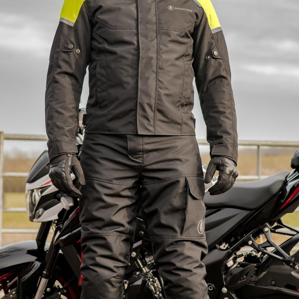 Spartan WP Men’s Motorcycle Motorbike Pant Black - Short-Win Impex Moto