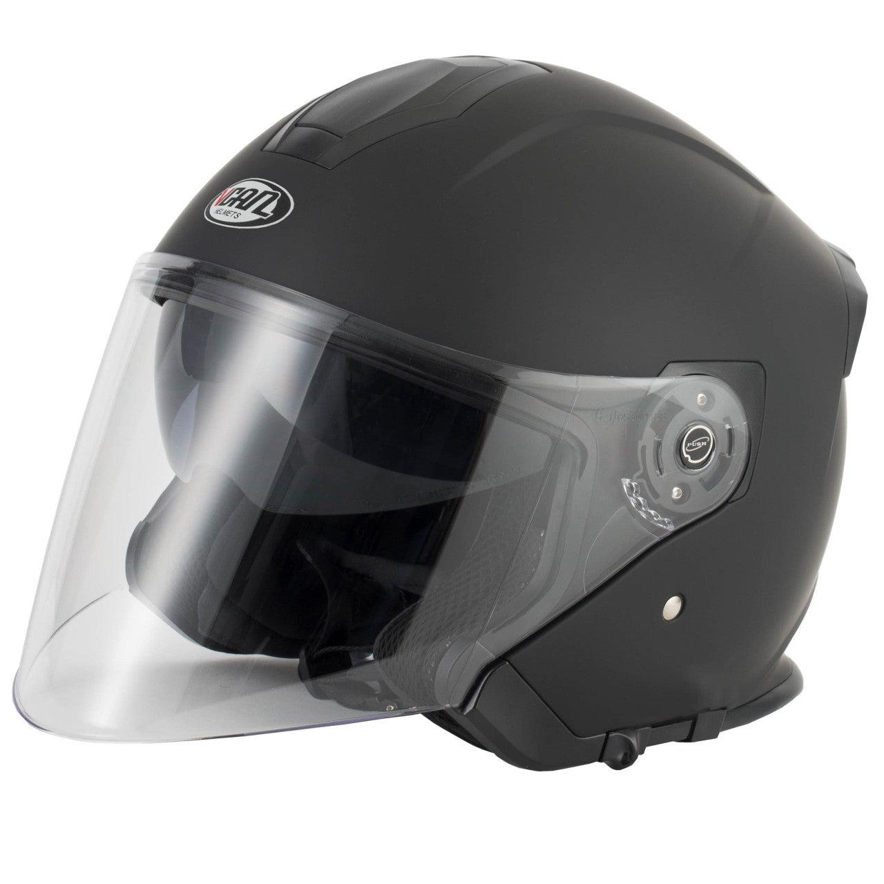 VCAN H586 Matt Black Open Face Motorcycle Helmet-2024-Win Impex Moto