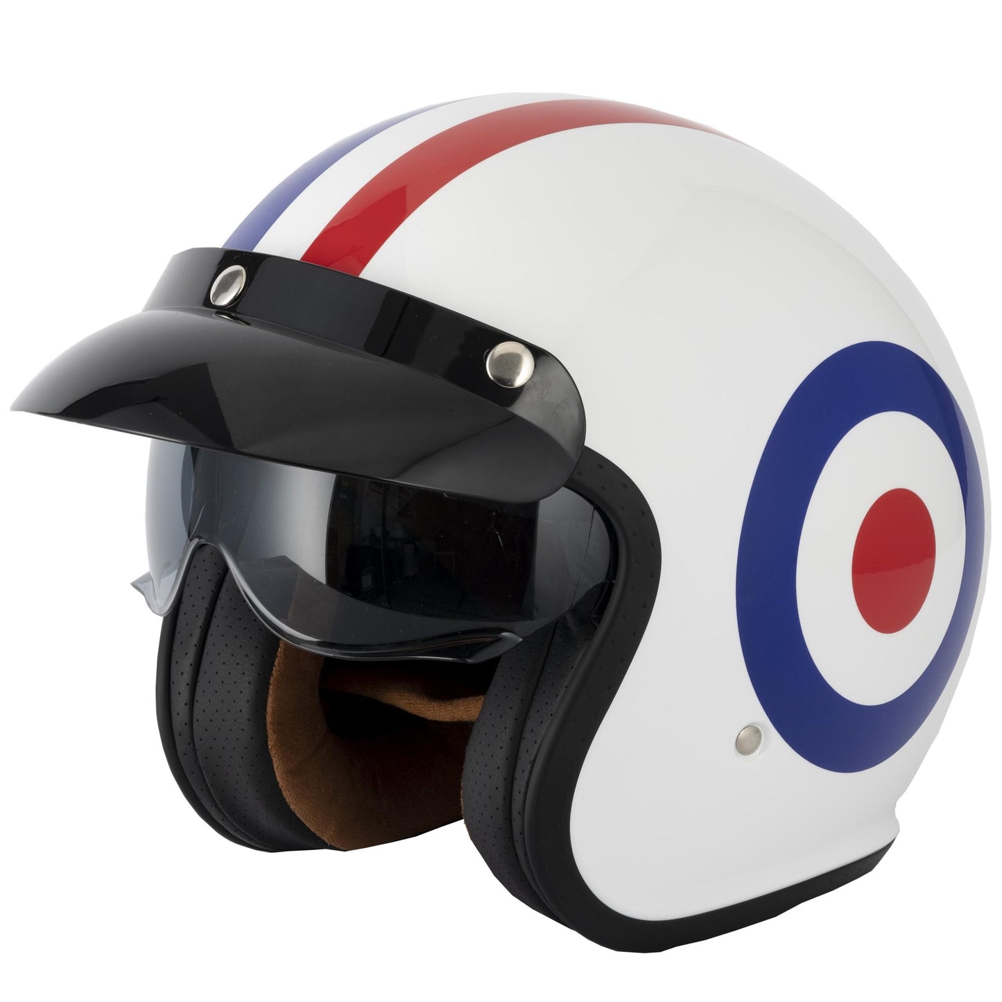 Vcan H589 Black Jack Motorbike Open Face Helmet-Win Impex Moto