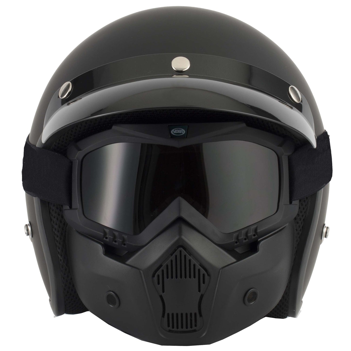 Vcan T50 open Face Helmet Mask & Goggle-Win Impex Moto