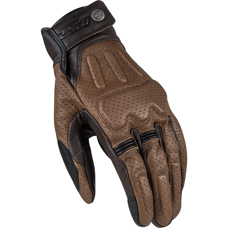 LS2 Rust Man Motorcycle Motorbike Vintage Leather Gloves Black & Brown-Win Impex Moto