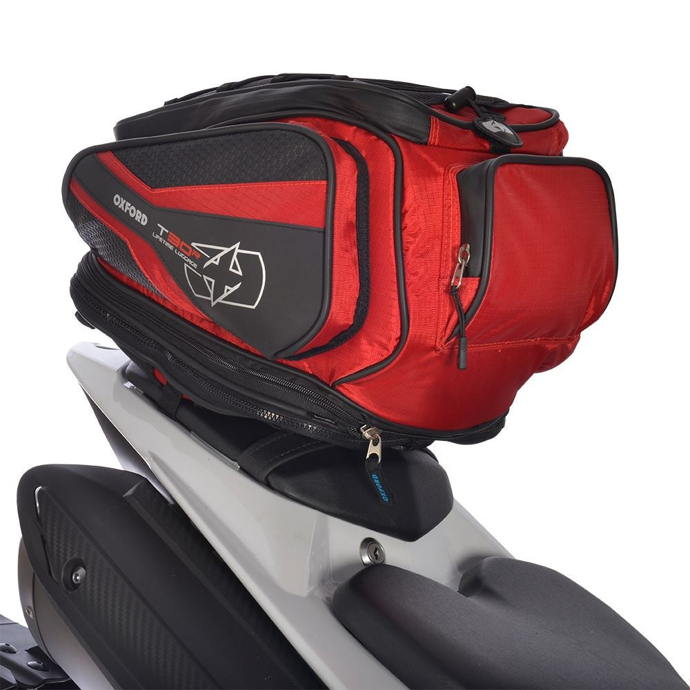 Oxford T30R Motorcycle Tail Pack Convert To Backpack Red-Win Impex Moto
