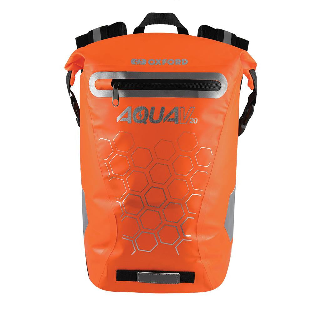 Oxford Aqua V20 Waterproof Motorcycle Backpack Orange-Win Impex Moto