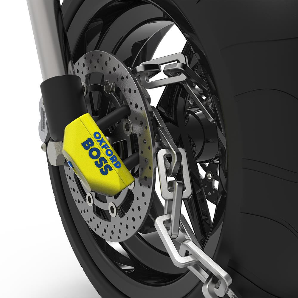 Oxford Boss Motorcycle Motorbike Security Chain & Padlock 1.5m-Win Impex Moto