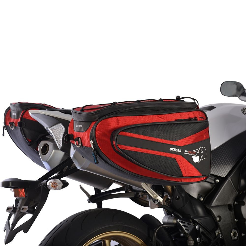 Oxford P50R Panniers Motorcycle Luggage 50L Red-Win Impex Moto