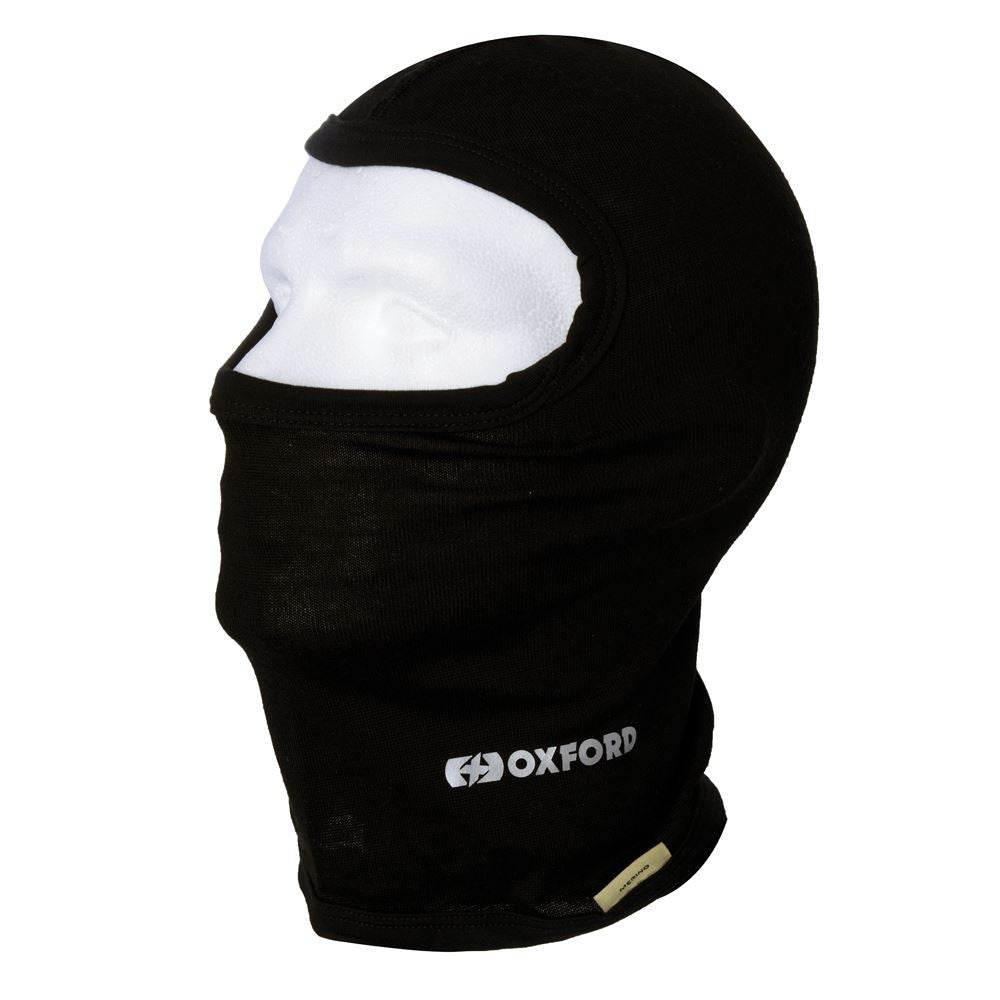 Oxford Deluxe Sculpted Shape Balaclava For Motorcycle Merino Black-Win Impex Moto
