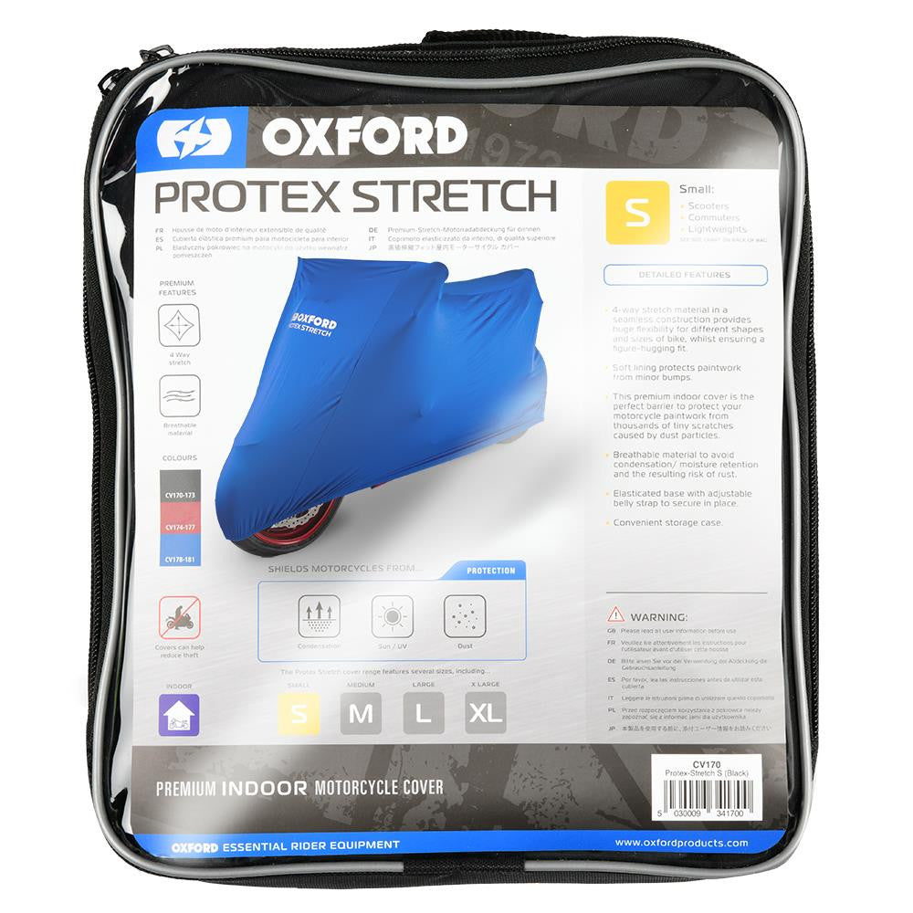 Oxford Protex Stretch Indoor Cover | S | Blue | Premium Bike Protection-Win Impex Moto
