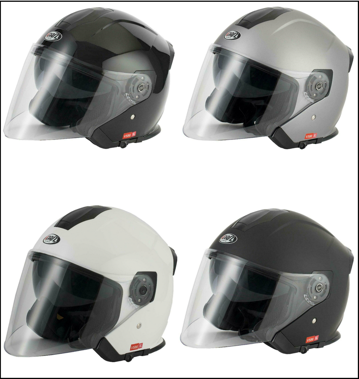 Vcan V586 Jet Open Face Scooter Motorcycle Helmet-Win Impex Moto