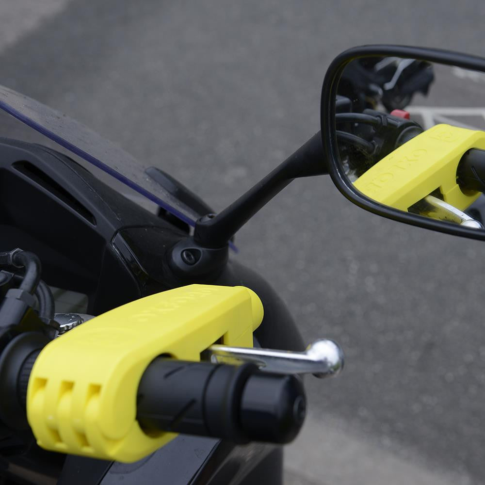 Oxford Motorcycle Lever Lock (Yellow) | Quick & Secure Handlebar Lock-Win Impex Moto