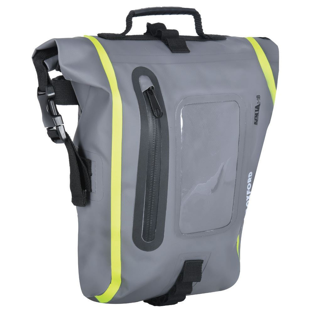 Oxford Aqua M8 Motorcycle Tank Bag Black Grey Fluo-Win Impex Moto
