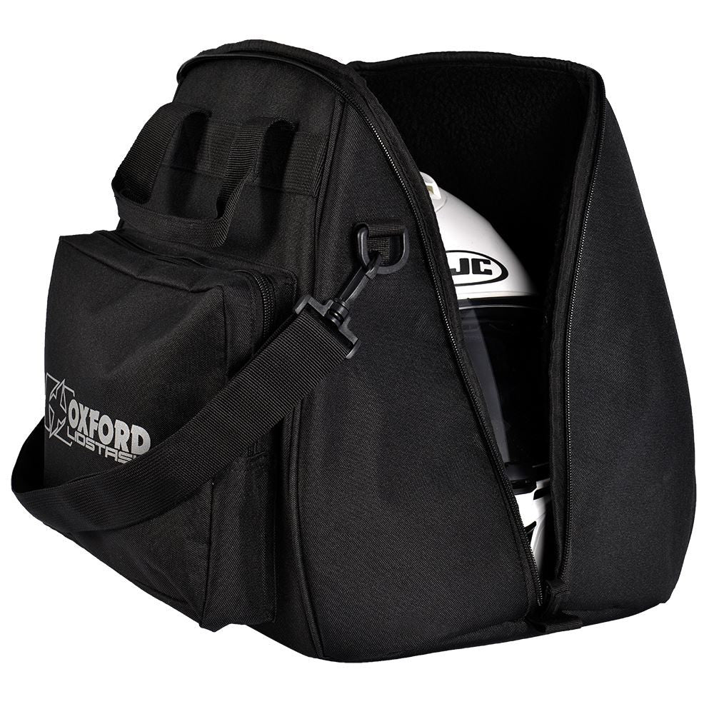 Oxford Lidstash Motorcycle Helmet Bag Black-Win Impex Moto