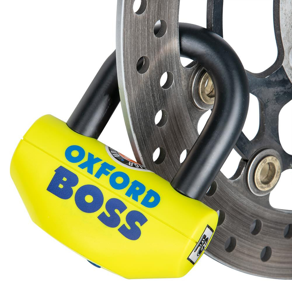 Oxford Boss Super Strong Motorcycle Motorbike Disc Lock Yellow-Win Impex Moto