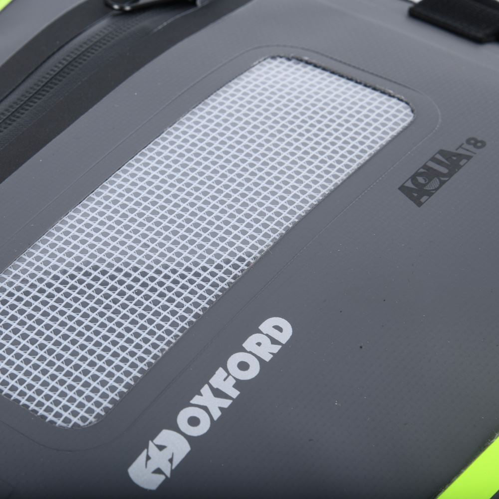 Oxford Aqua T8 Detailing Motorcycle Tail Bag Pack Black Grey-Win Impex Moto