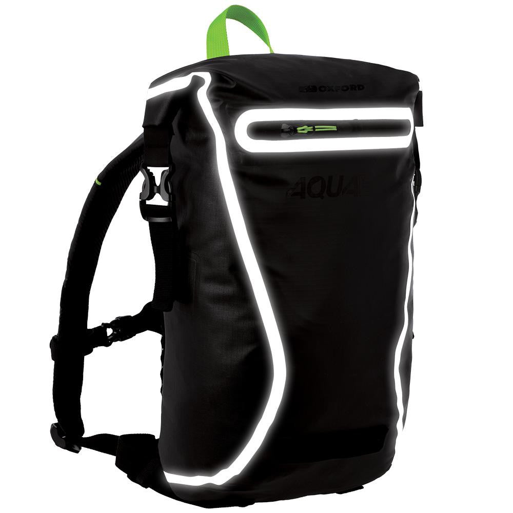 Oxford Aqua Evo 12L Motorcycle Rip Stop Backpack Luggage Black-Win Impex Moto
