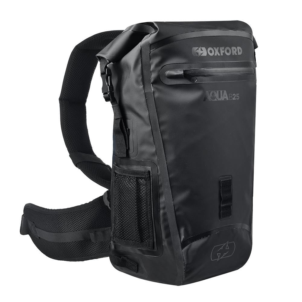 Oxford Aqua Hydro B-25 Motorcycle Black Rucksack Back Pack-Win Impex Moto