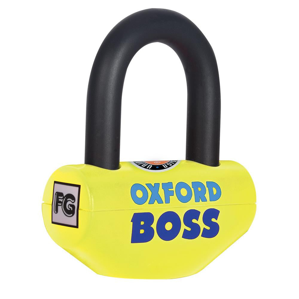Oxford Boss Super Strong Motorcycle Motorbike Disc Lock Yellow-Win Impex Moto