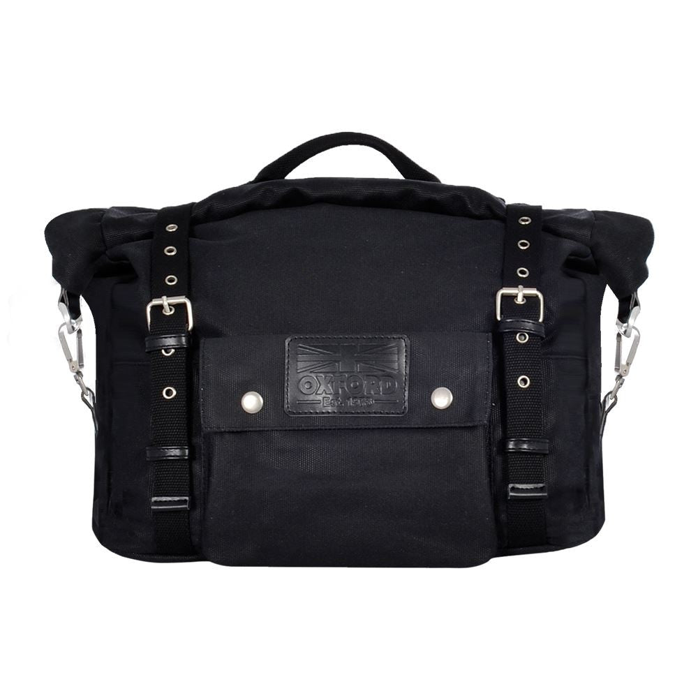 Oxford Motorcycle Heritage Panniers Carry Handle 40L Black-Win Impex Moto