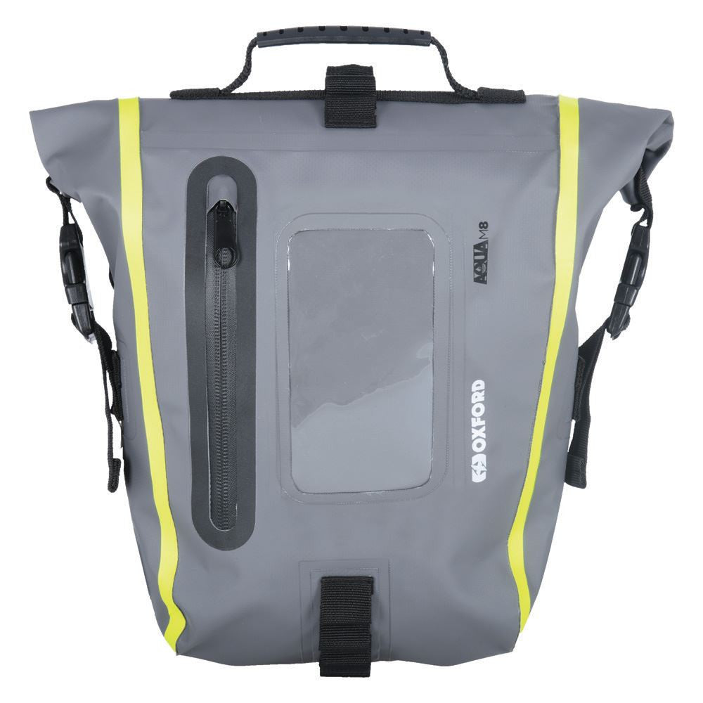 Oxford Aqua M8 Motorcycle Tank Bag Black Grey Fluo-Win Impex Moto