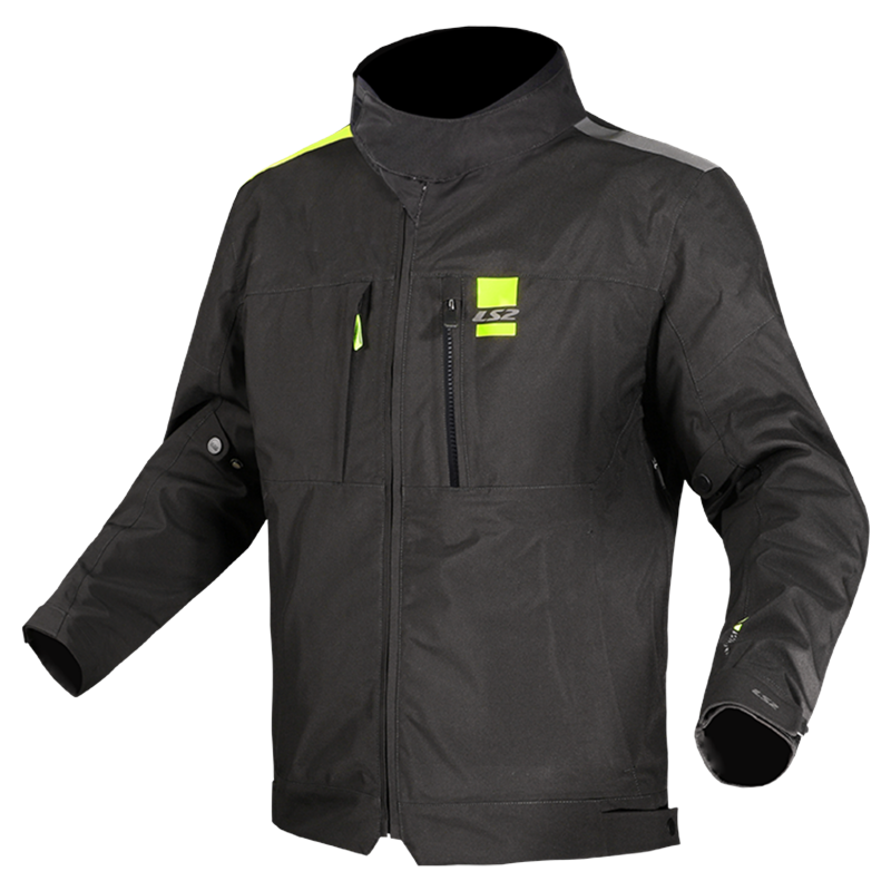 LS2 Titanium Man Waterproof Motorcycle Touring Jacket Black H-V Yellow-Win Impex Moto