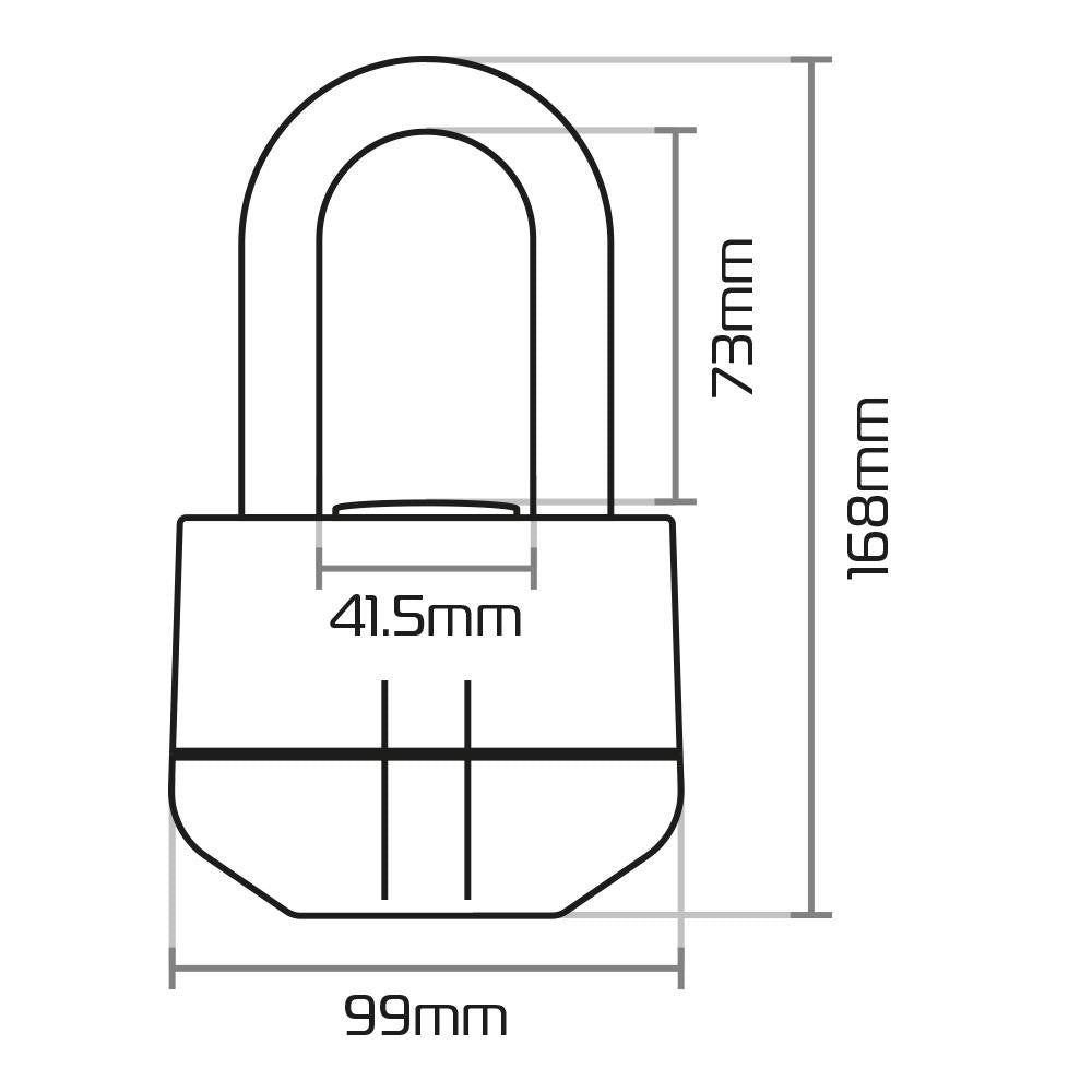 Oxford Boss Alarm 16mm Motorbike Padlock Black-Win Impex Moto